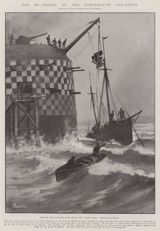 Il riarmo dei forti marittimi di Portsmouth da Fred T. Jane