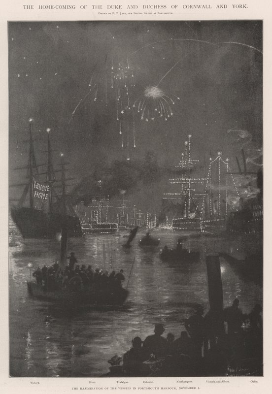 Il ritorno a casa del Duca e della Duchessa di Cornovaglia e York da Fred T. Jane