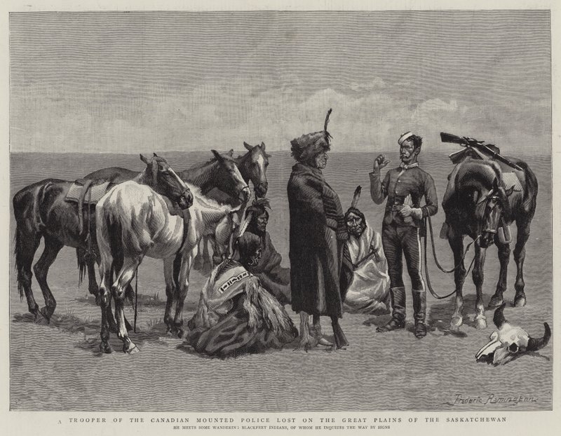 Un soldato della Polizia a Cavallo Canadese perso nelle Grandi Pianure del Saskatchewan da Frederic Remington