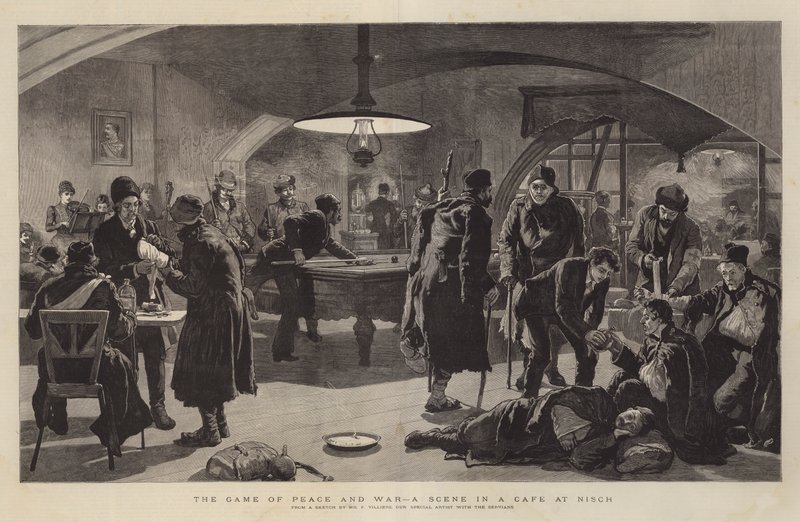 Il Gioco della Pace e della Guerra, una scena in un caffè a Nisch da Frederic Villiers