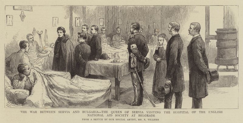 La guerra tra Serbia e Bulgaria, la Regina di Serbia visita l