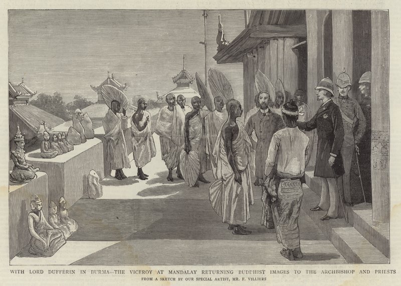 Con Lord Dufferin in Birmania, il viceré a Mandalay restituisce immagini buddiste all
