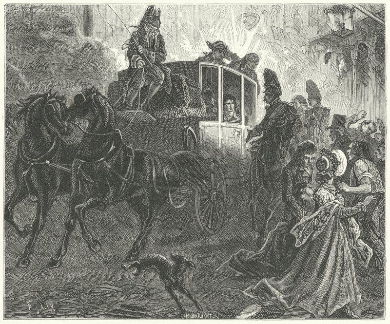 Tentativo di assassinio contro Napoleone, Parigi da Frederic Theodore (after) Lix