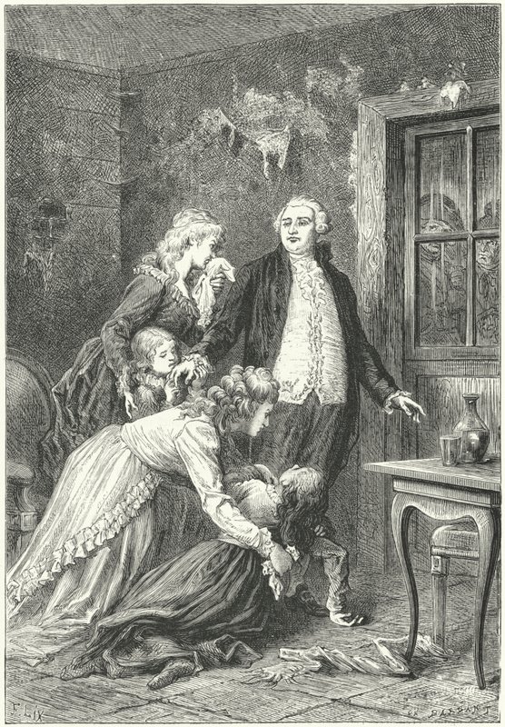 Luigi XVI saluta la sua famiglia prima della sua esecuzione da Frederic Theodore (after) Lix