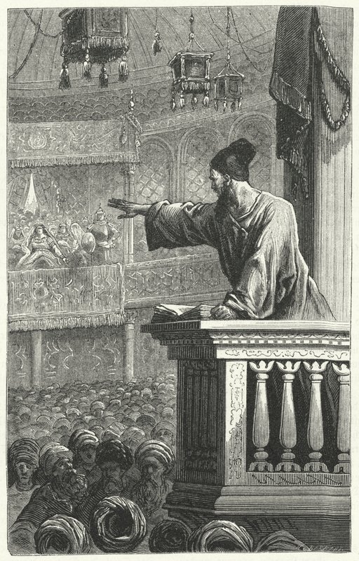 Un imam che legge dal Corano da Frederic Theodore Lix