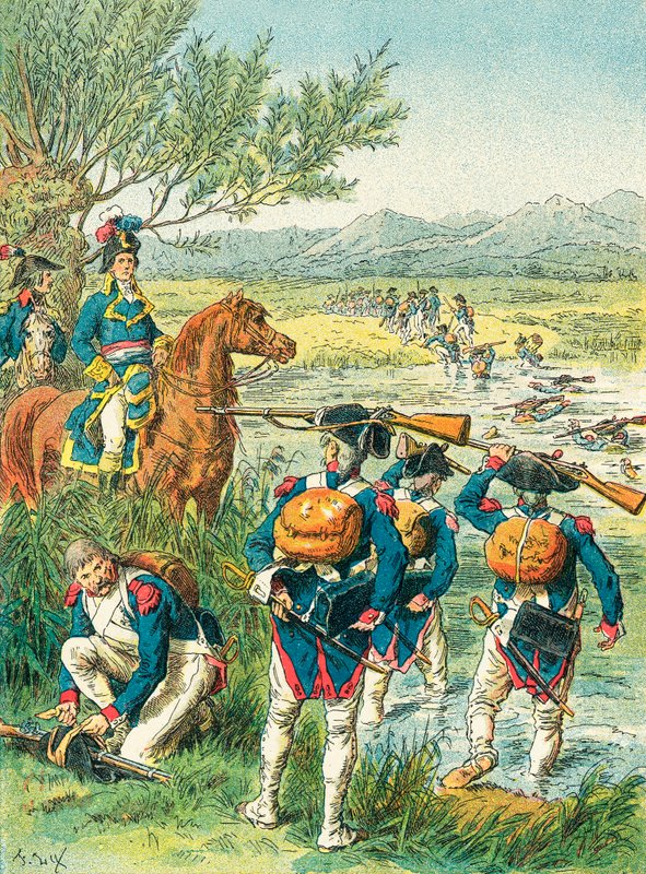 La battaglia di Zurigo - Attraversamento del Lintz da Frederic Theodore Lix