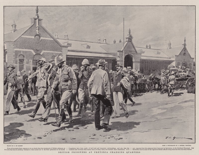 Prigionieri britannici a Pretoria che cambiano quartiere da Frederic de Haenen