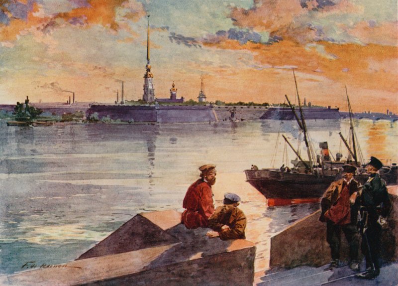 Il molo del Palazzo della Neva da Frederic de Haenen