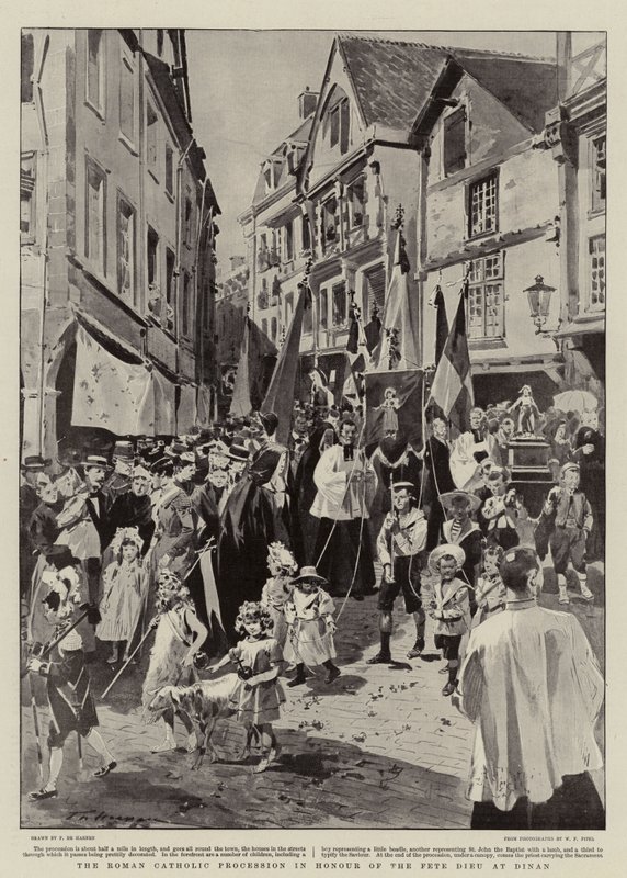 La processione cattolica romana in onore della Fête-Dieu a Dinan da Frederic de Haenen