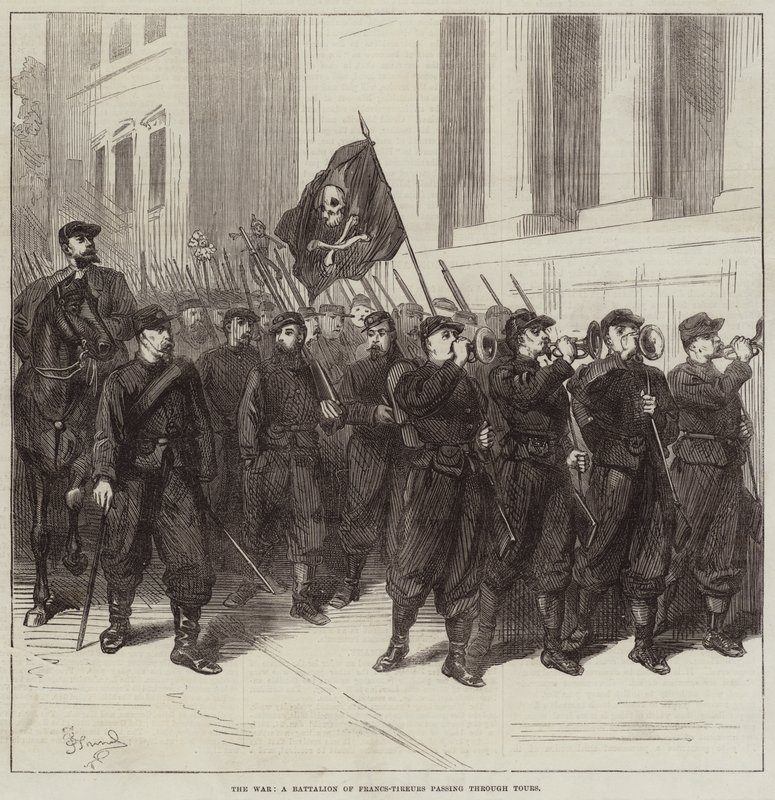La Guerra, un Battaglione di Francs-Tireurs che attraversa Tours da Frederick Barnard