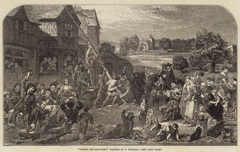 Innalzamento del palo di maggio da Frederick Goodall
