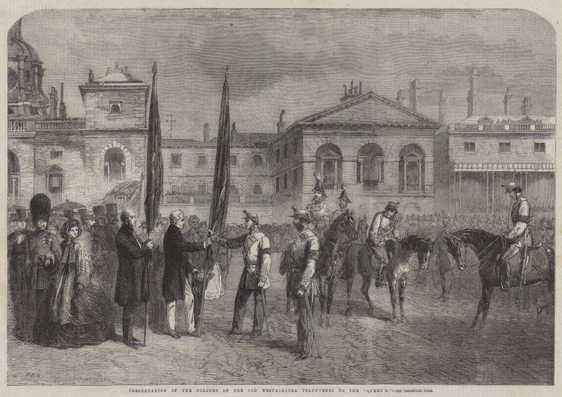 Presentazione dei Colori dei Vecchi Volontari di Westminster alla Regina da Frederick John Skill