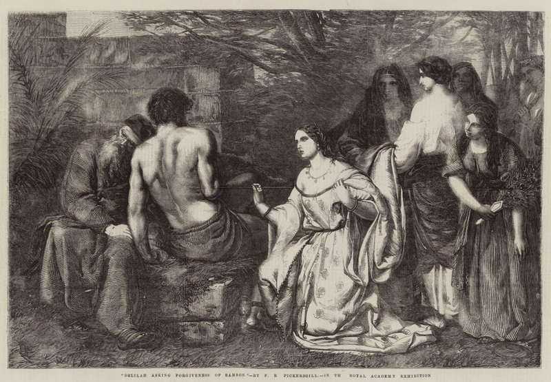 Dalila chiede perdono a Sansone da Frederick Richard Pickersgill
