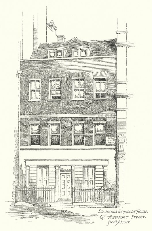 Casa di Sir Joshua Reynolds, Great Newport Street da Frederick Adcock