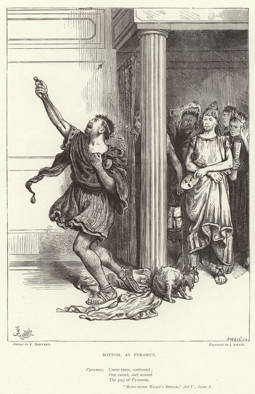 Bottom, come Piramo, Sogno di una notte di mezza estate, Atto V, Scena I da Frederick Barnard