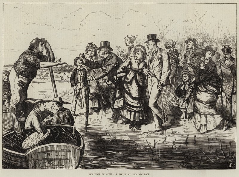 Il primo di aprile, uno schizzo alla regata da Frederick Barnard
