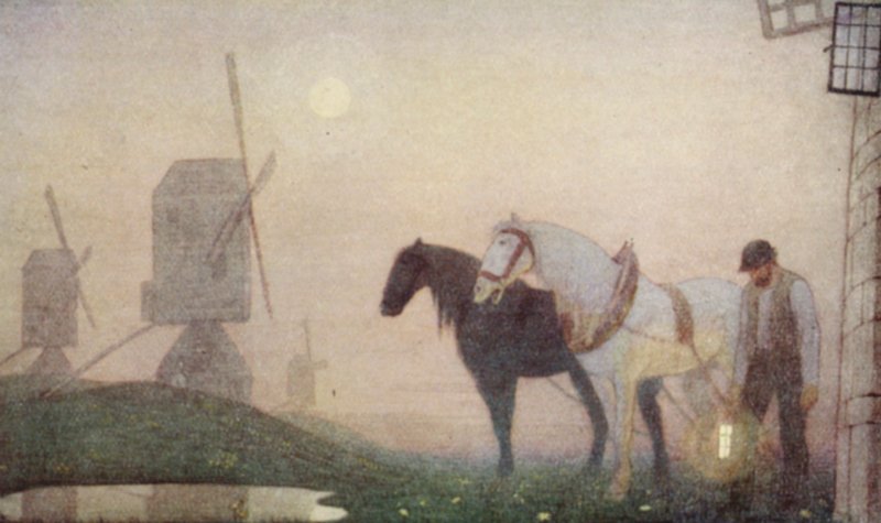 Santi quaccheri: La voce del silenzio (litografia a colori) da Frederick Cayley Robinson