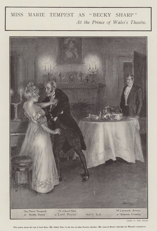 Miss Marie Tempest come Becky Sharp al Prince of Wales