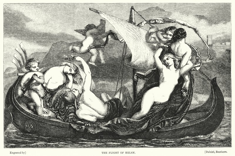 La fuga di Elena (incisione) da Frederick Richard Pickersgill