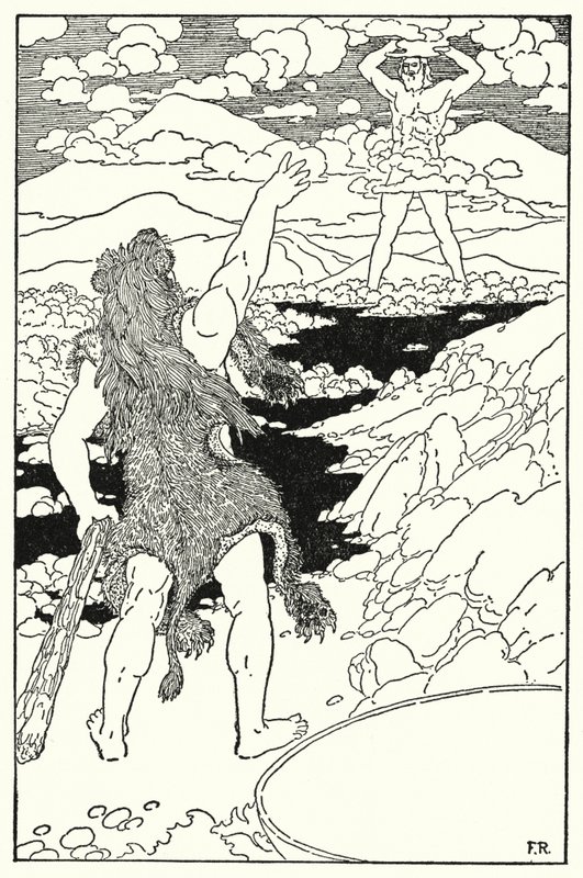 Ercole vide il volto del gigante con tutte le sue enormi caratteristiche da Frederick Richardson