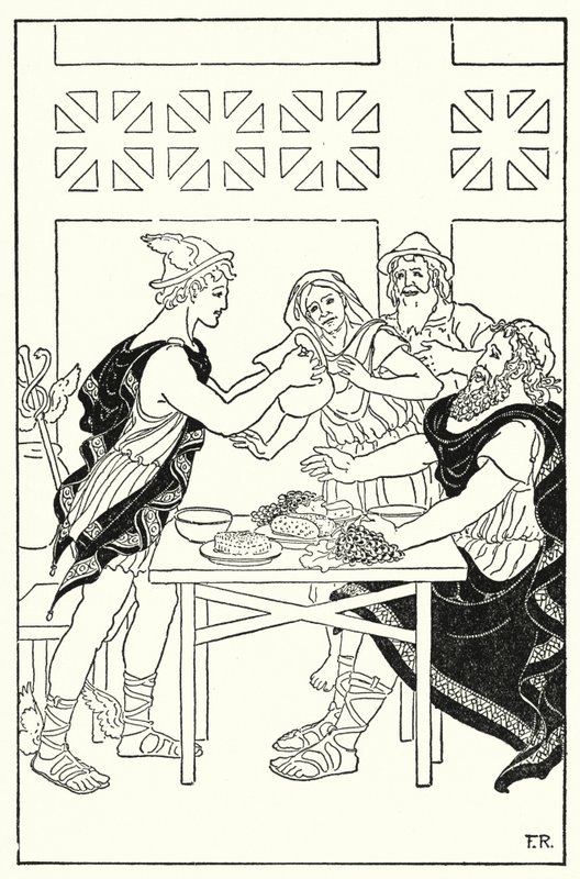 Mercurio procedette a riempire le ciotole dalla brocca che si supponeva fosse vuota da Frederick Richardson