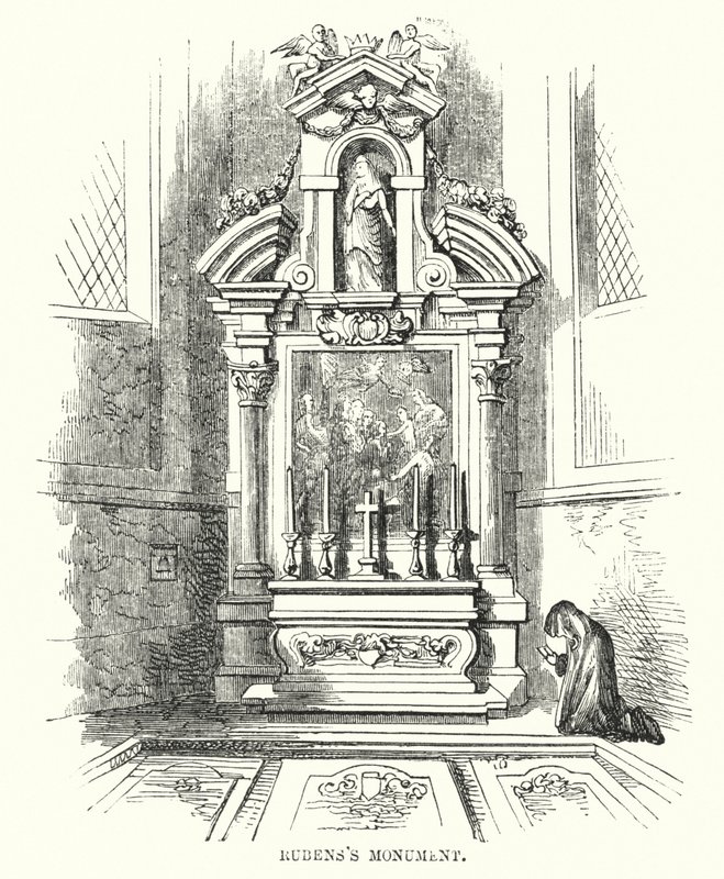 Monumento di Rubens (incisione) da Frederick William Fairholt