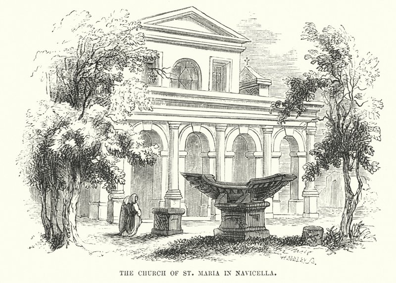 La chiesa di Santa Maria in Navicella (incisione) da Frederick William Fairholt