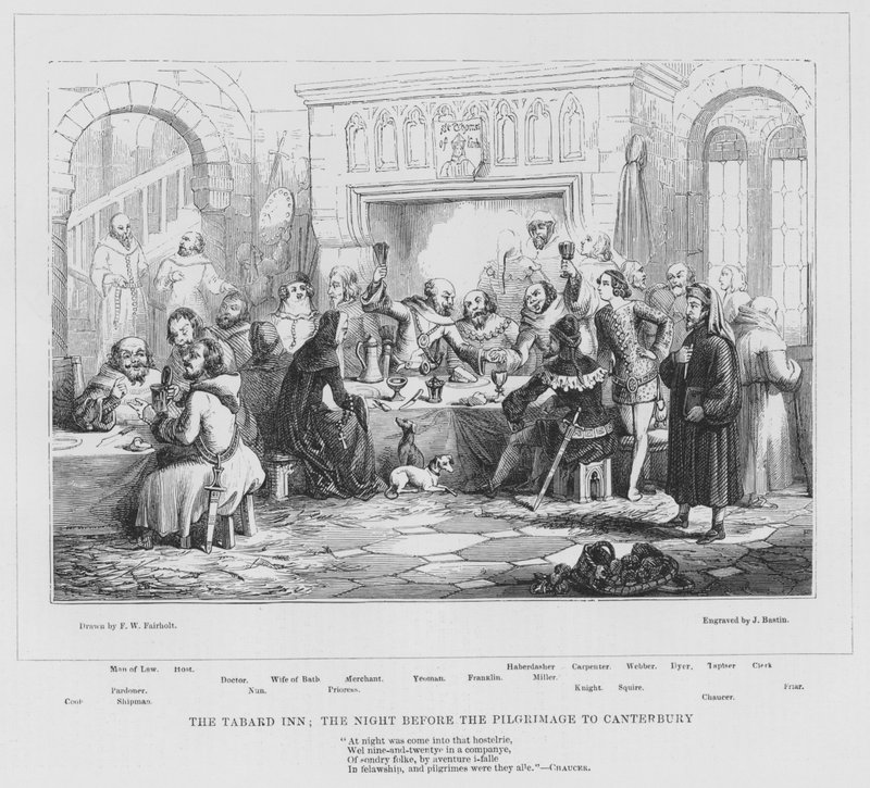 La Locanda Tabard, la notte prima del pellegrinaggio a Canterbury da Frederick William Fairholt