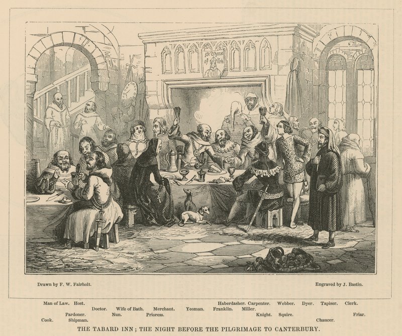 Il Tabard Inn, la notte prima del pellegrinaggio a Canterbury da Frederick William Fairholt