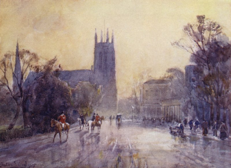La Chiesa Parrocchiale e la Sala delle Pompe, Leamington da Frederick William Newton Whitehead