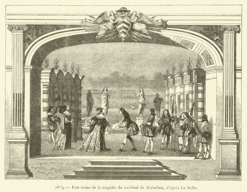 1639, Una scena della tragedia del cardinale di Richelieu da French School