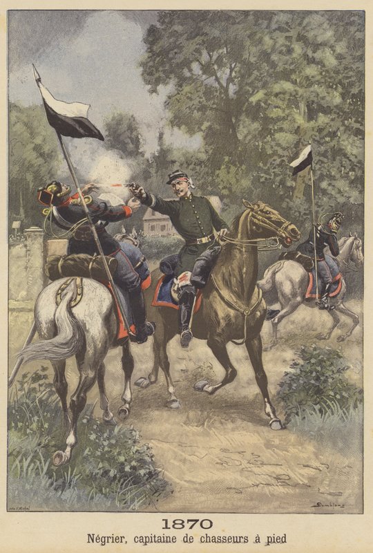 Il capitano Negrier della fanteria leggera fugge dalla prigionia prussiana nella Guerra franco-prussiana da French School