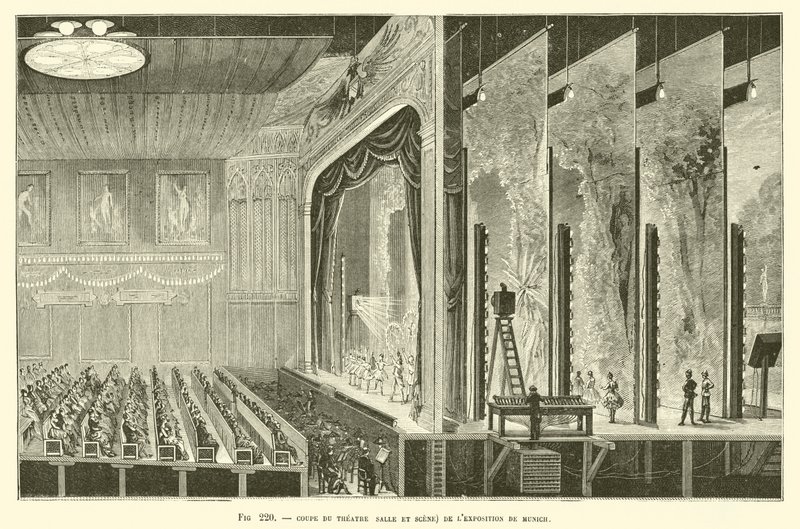 Sezione del teatro (sala e scena) dell