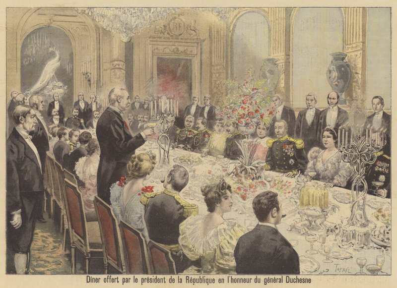 Cena ospitata dal presidente Faure di Francia in onore del generale Duschesne da French School