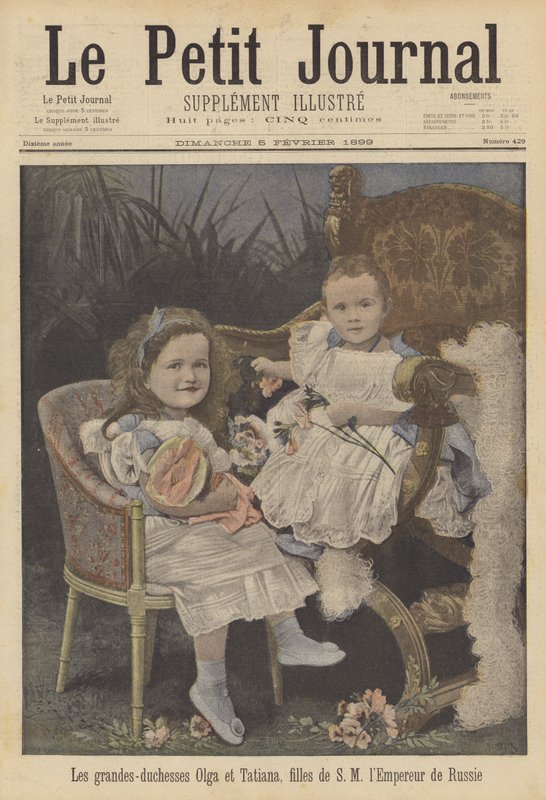 Granduchesse Olga e Tatiana, figlie dello Zar Nicola II di Russia da French School