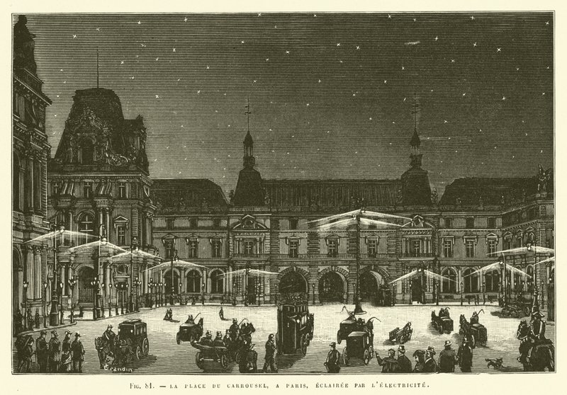 La Place du Carrousel, a Parigi, illuminata dall