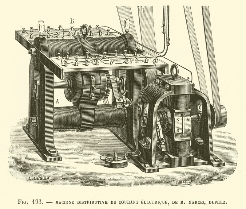 Macchina distributiva della corrente elettrica, di M Marcel Deprez da French School