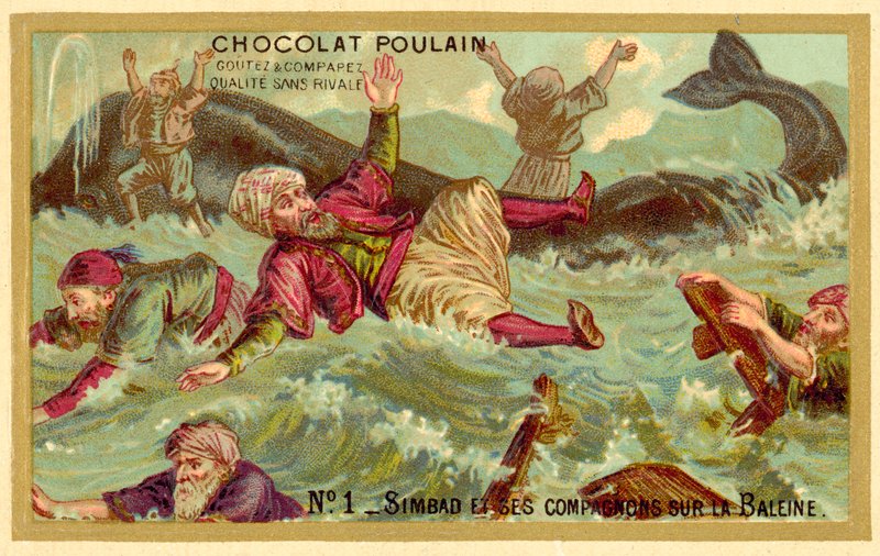 Sinbad e i suoi compagni sulla balena da French School