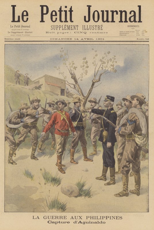La guerra filippino-americana: cattura di Emilio Aguinaldo da parte degli americani da French School