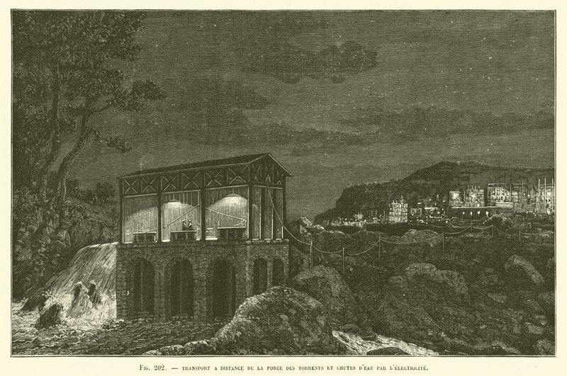 Trasporto a distanza della forza dei torrenti e cascate tramite l