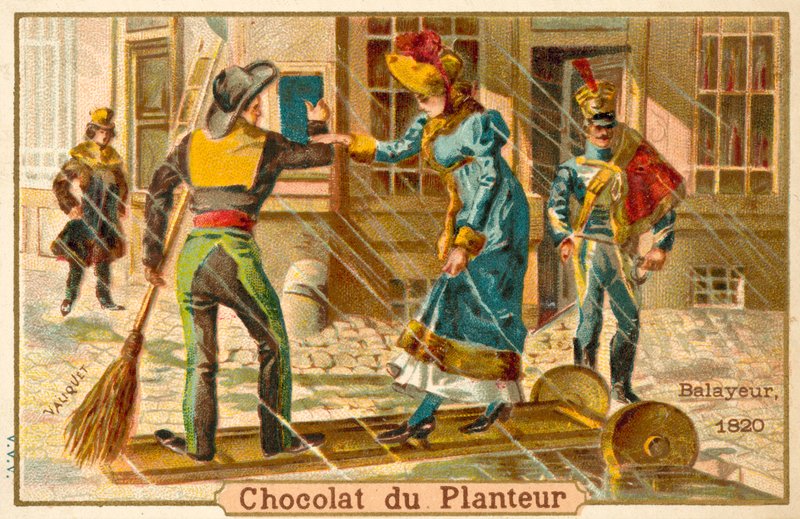 Donna che usa una passerella, 1820 da French School