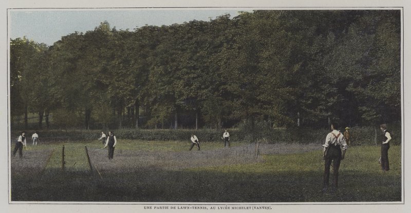Una partita di tennis al Lycée Michelet, Vanves, Parigi da French Photographer