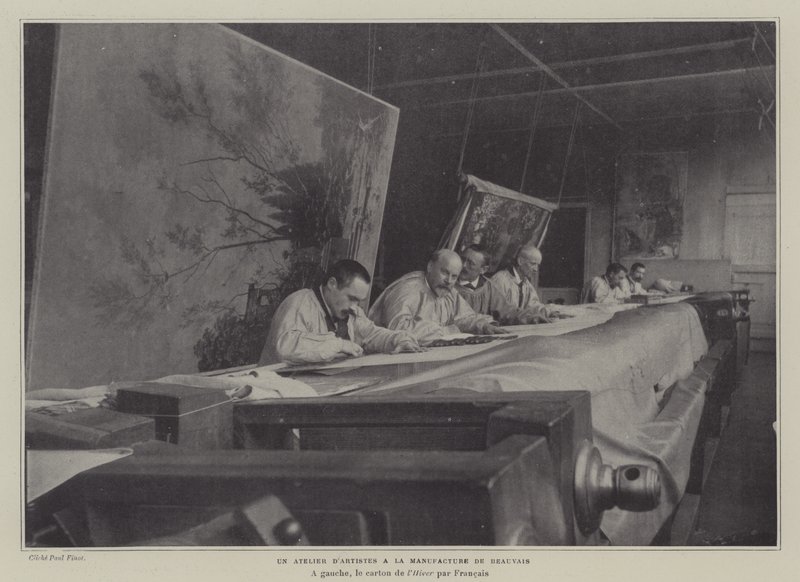 Laboratorio degli artisti alla Manifattura di Arazzi di Beauvais, Francia da French Photographer