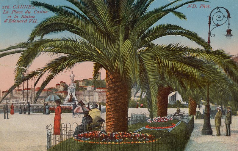 Cannes - Place du Casino e statua di Re Edoardo VII d