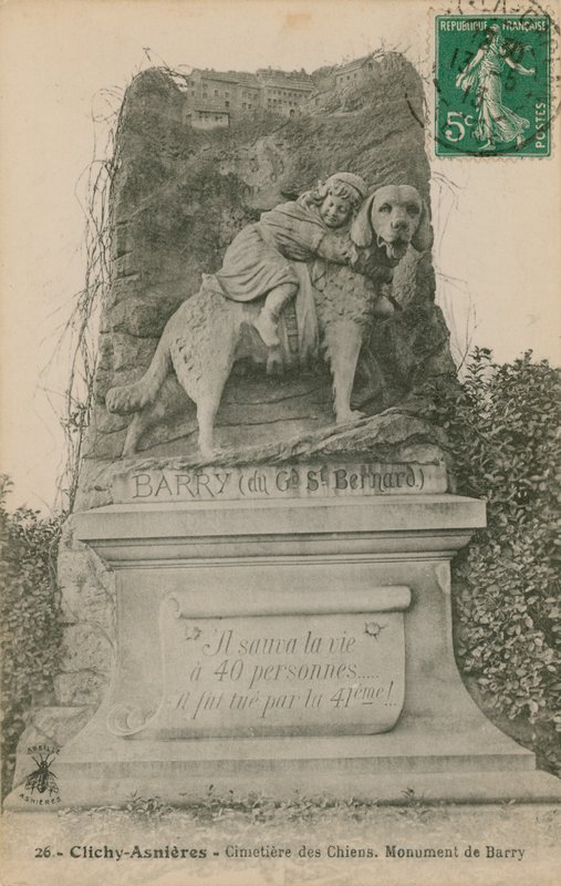 Cimitero dei Cani a Clichy-Asnieres. Monumento di Barry da French Photographer
