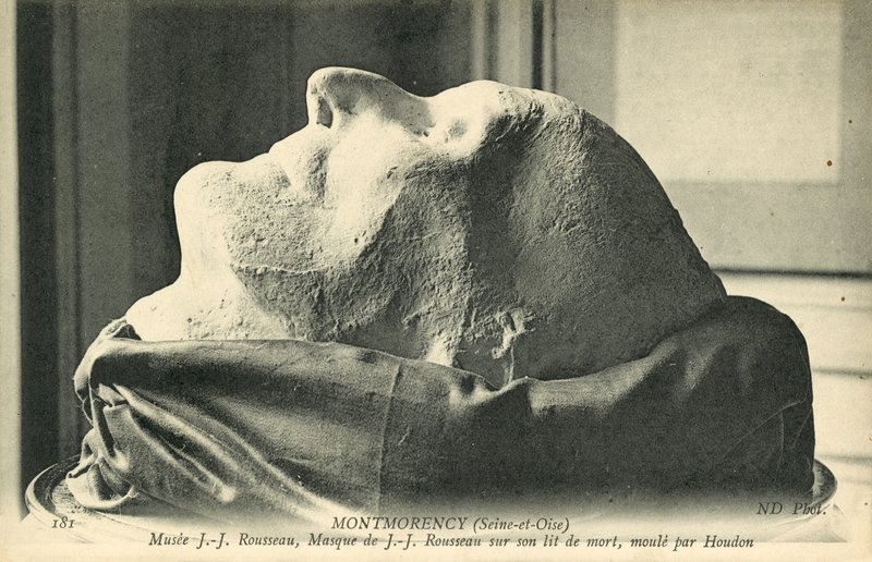 Maschera mortuaria di Jean-Jacques Rousseau, modellata da Houdon da French Photographer