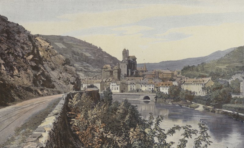 Estaing, Vista generale, presa a monte del Lot da French Photographer