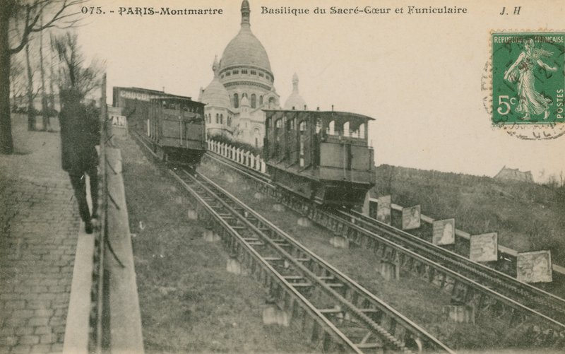 Ferrovia funicolare su Montmartre fino al Sacre-Coeur a Parigi da French Photographer