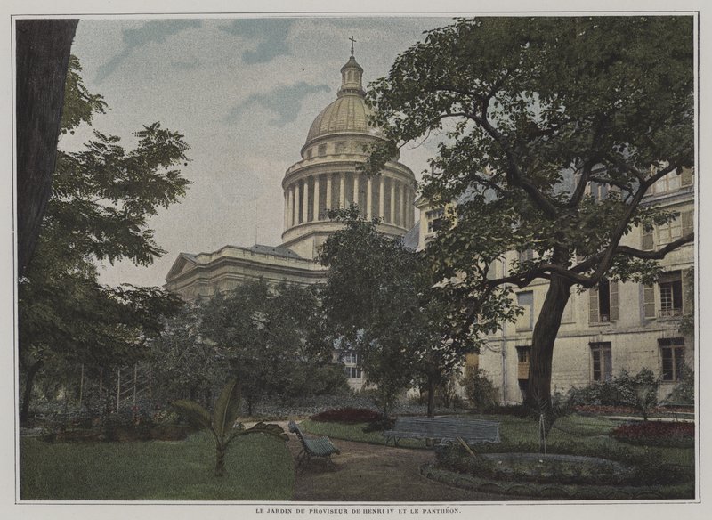 Giardino del preside del Lycée Henri IV e la cupola del Pantheon, Parigi da French Photographer