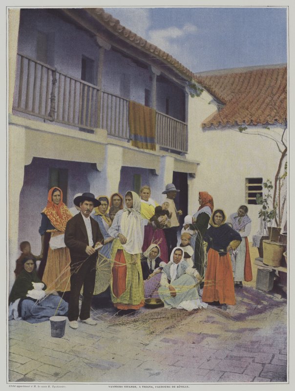 Tessitori gitani a Triana, un sobborgo di Siviglia (litografia a colori) da French Photographer